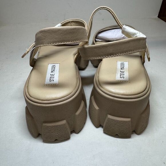 Steve Madden Womens 8 M Tan Leather Tazia Lug Sole Platform Sandals NIB JD1 - Picture 4 of 5
